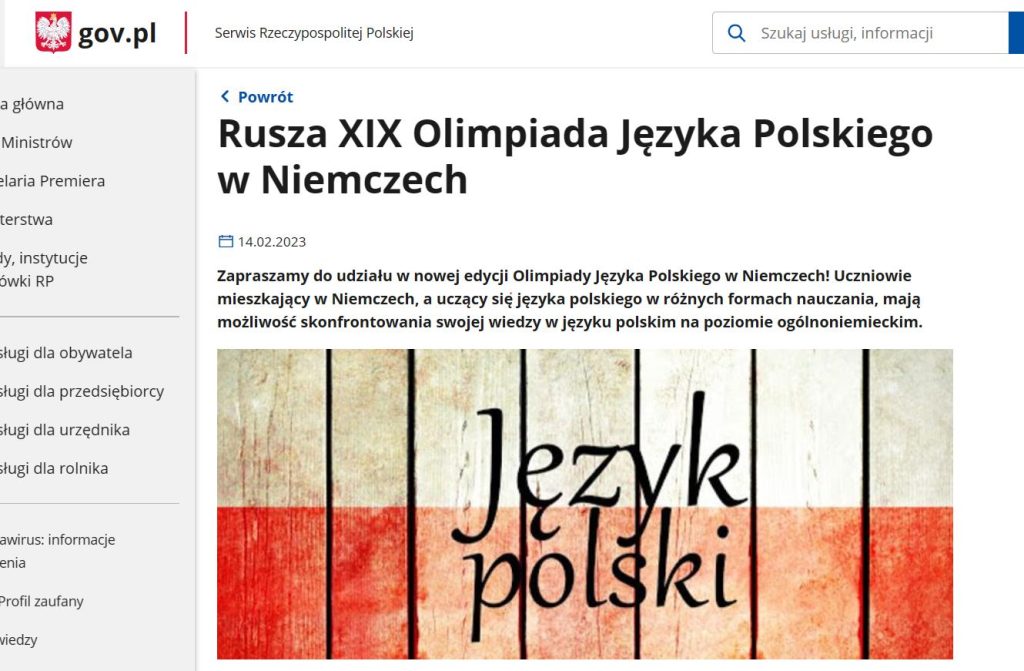 XIX Olimpiada Języka Polskiego w Niemczech