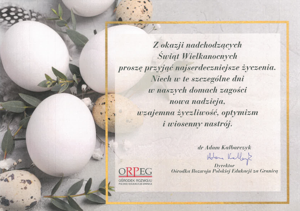 Życzenia z okazji Świąt Wielkanocnych