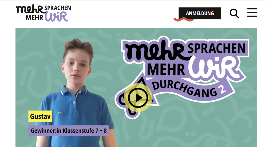 Gustav laureatem konkursu “Mehr Sprachen – mehr WIR”